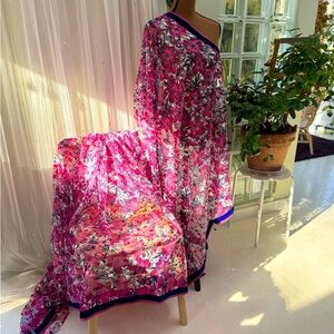 Net Saree in pretty pastel shades